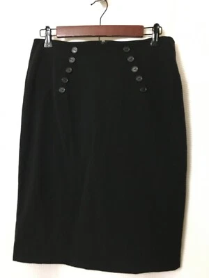 Byer B-Wear Falda para mujer 9 Marinero Botón Rodilla Espalda Volantes Trabajo Iglesia Negro S4 Foto 1 de 4