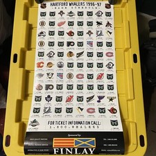 Vintage 1996-97 Hartford Whalers Game Schedule Poster NHL Defunct Team Season