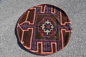 Turkish Rug, Oriental Rug, 3.5x3.5 ft Small Rug, Vintage Rugs, Kitchen Rug - Picture 1 of 6