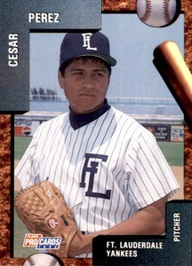 1992 Fort Lauderdale Yankees Fleer/ProCards #2613 Cesar Perez Panama City Card