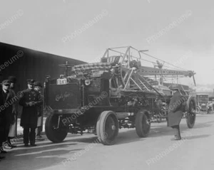 Camión de bomberos tubo de extensión automática NY 1900s 8x10 reimpresión de foto antigua - Imagen 1 de 1