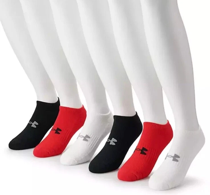 Paquete de 6 calcetines Under Armour para hombre entrenamiento algodón rendimiento no show talla 9-12,5 Foto 1 de 1