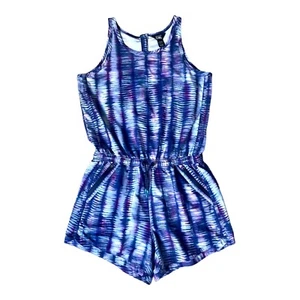 Athleta Girl On the Go Romper Shoreline Enchanted Blue Purple Size XL 14 - Picture 1 of 17