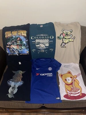 Lote De 6 Camisas Hombre/Mujer S M L XL Mezcla Raras Rock Gamer Camisetas Paquete A Granel Foto 1 de 4