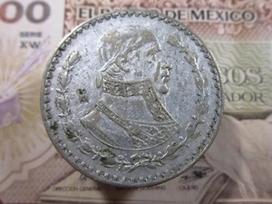 Messico 1 Peso 1959 0,100 Argento Jose Morelos Mexicanos Moneta Mondiale g8744 - Foto 1 di 2