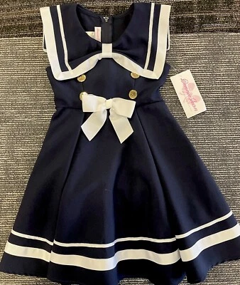 Nuevo con etiquetas Vestido de marinero Bonnie Jean náutico azul marino talla 5 para niñas pequeñas Foto 1 de 2