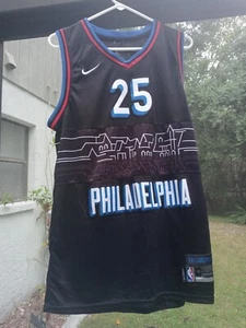 Ben Simmons Philadelphia Jersey Size 50 Nike Black Skyline Stitched #25 NBA - Picture 1 of 5