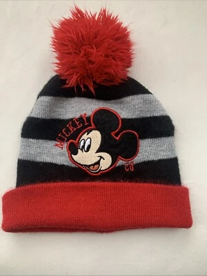Adorable sombrero/gorro de invierno Mickey Mouse para niños con bobble rojo talla única Foto 1 de 4