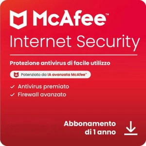 McAfee Internet Security 2026 5 dispositivi 1 anno | inc. Antivirus ESD - Foto 1 di 9