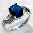 ADORABLE 3 CT SAPPHIRE 925 STERLING SILVER RING SIZE 5