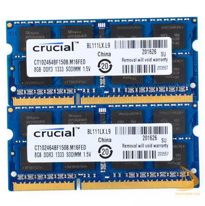 Crucial DDR3 RAM 16GB 2x 8GB PC3-10600 1333Mhz SODIMM Laptop Memory 1.5V NONECC - Picture 1 of 6