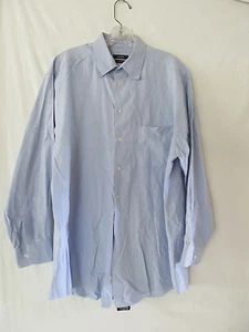 Men's Alfani Pinpoint Light Blue Long Sleeve Dress Shirt Size Large 16 1/2 32/33 - Picture 1 of 2