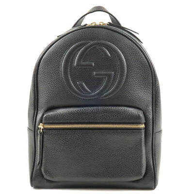Mochila con cadena GUCCI SOHO Ruck Sack cuero negro 431570 auténtica usada Foto 1 de 4