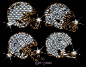 Bling Helmet Sequins No rhinestones transfer Iron On Hot fix applique any color - Picture 1 of 7