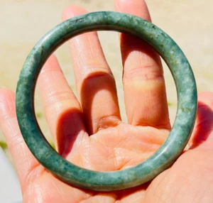 Type A Certified Jadeite Bangle Burmese Jade Bracelet 59mm - Picture 1 of 6