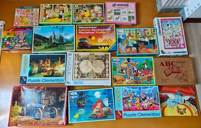 Lotto 12 puzzle 60 150 500 1000 pezzi Disney Clementoni Ravensburger + regalo - Immagine 1 di 4