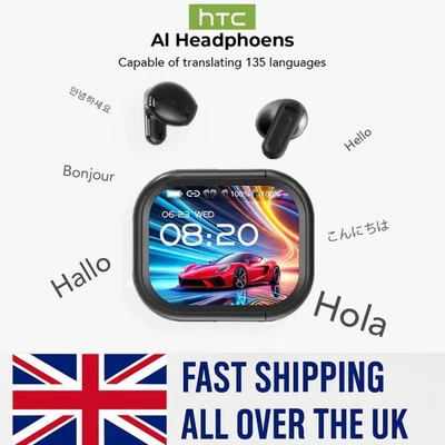 [Ultra HD Screen] HTC NE20 Earphones Bluetooth Wireless Headphones AI Translator - Image 1 of 4