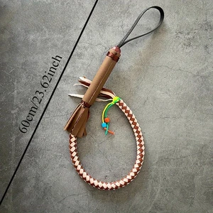 1x Frusta etnica fatta a mano puntelli frusta artigianato tradizionale per danza - Foto 1 di 10