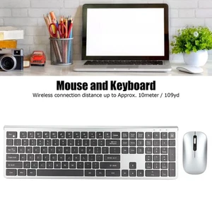 2.4G Wireless Keyboard And Mouse 108 Key Full Size Keyboard And Ergonomic AM - Afbeelding 1 van 24