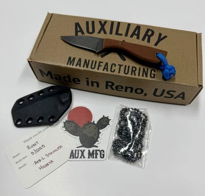 Cuchillo de hoja fija con funda escala Micarta Runt de fabricación auxiliar Foto 1 de 4