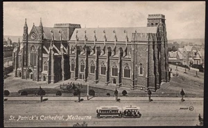 Australian B & W Postcard. "St Patrick's Cathedral, Melbourne". Unposted - Picture 1 of 2