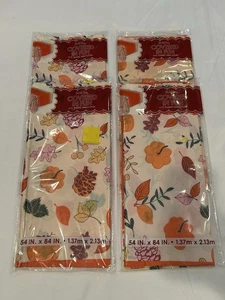 Fall Autumn Plastic Table Covers Lot Of 4 Pkgs, 2 Covers Per Pkg New, 54” X 84” - Picture 1 of 1