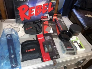 CANON EOS REBEL EF-S 18-55 KIT *NOT COMPLETE* Filters, HD Wide Angle Lens, Cd, - Picture 1 of 10
