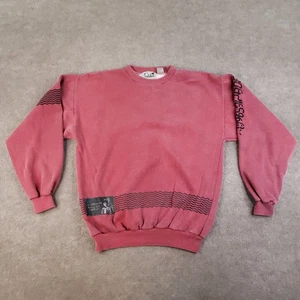 Vtg Stat X Save Our Earth Sweatshirt Youth XL Red Pullover Crewneck 90s Korea - Picture 1 of 11