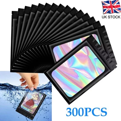 300Pcs Resealable Mylar Bags Zip-Lock Bags Clear Window Bags Smell Proof Bags