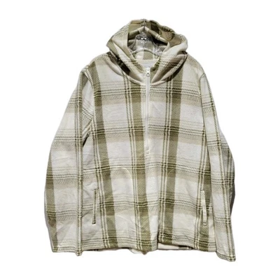 O'NEILL Womens Josie 1/2 Zip Hoodie Plaid Size XXL Fleece Pullover  - Image 1 of 4