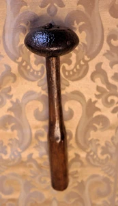Rare Antique Knapping Hammer/Mallet Used in Macadamizing w/Original Oak Handle - Picture 1 of 10