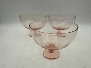 Fostoria Fair Fax Grapefruit Dish Liners Pink Depression Glass Set of 3 - Picture 1 of 9