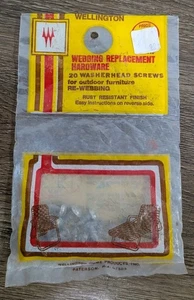 Wellington Bag of 20 Washer Head Outdoor Furniture Re-webbing Screws Vintage NOS - Picture 1 of 3