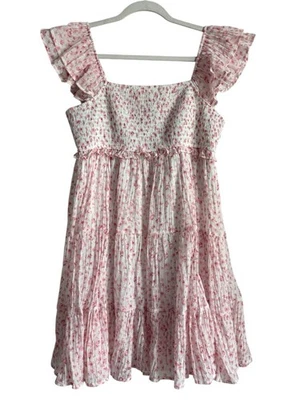 Vestido Babydoll Altar’d State XL Kimberly Calado Mini Floral Rosa Blanco Para Mujer Foto 1 de 4