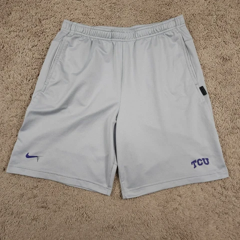 TCU Nike Athletic Shorts M Gray Horned Frogs NCAA Football Coach Dri-Fit *Read Cover