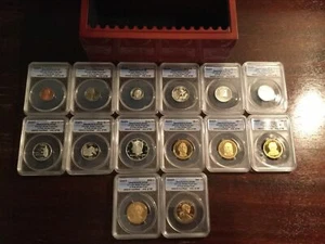 ANACS First Strike 2008S PF70 14 Silver Coin Proof Set Collection RARE #41 OF 98 - Picture 1 of 8