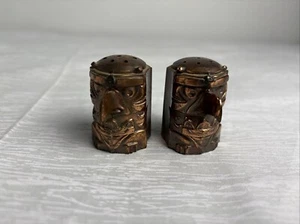 Vintage Metall Kupfer/Bronzefarben Totem Adlerkopf Salz & Pfefferstreuer, Japan - Bild 1 von 6