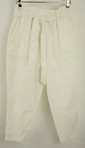 Nuevo pantalón BGBGeneration Sloan para mujer talla XL blanco roto con corbata frontal bolsa de papel recortada - Imagen 1 de 9