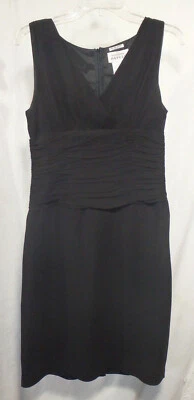 NUEVO Vestido de Seda Adrianna Papell Forrado Negro EE. UU. TALLA 10 Sin Mangas Elegante 59782 Foto 1 de 3