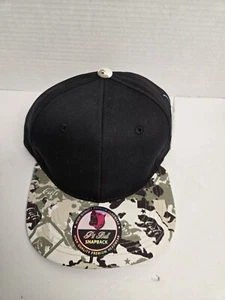 Gorra California Republic Pit Bull Snapback negra con billete camuflado nueva con etiquetas - Imagen 1 de 8