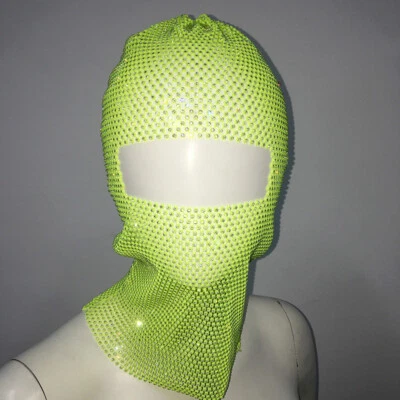 Ladies Glitter Rhinestone Face Mask Shiny Balaclava Crystal Headwear Sexy Club - Image 1 of 4