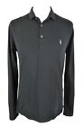 ALLSAINTS Black Polo Shirt size M Mens Long Sleeves Top Outdoors Outerwear