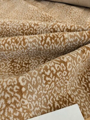 BTY Scalamandre Corbet Oatmeal Light Brown Ivory Animal Skin Velvet Cotton RP688 - Image 1 of 4