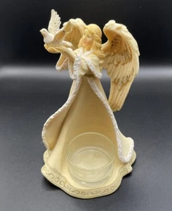 Yankee Candle Angel Votive Candle Holder With bird in hands 6” - Picture 1 of 7
