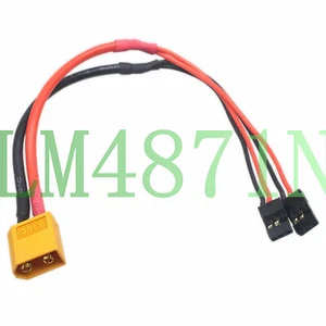 XT60 male to 2x JR Futaba plug Y Harnes Adapter 20awg 12awg 4" wire HV Receiver - Picture 1 of 1