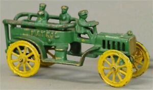 ca1910 CAST IRON HUBLEY SLOTTED HOOD POLICE PATROL WAGON TOY IN ORIGINAL PAINT