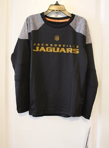 NWT Jacksonville Jaguars NFL Black & Gray L/S Performance Tee Boys Youth Sz L/7 - Picture 1 of 6