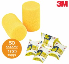 100 TAPPI PER ORECCHIE 3M EAR CLASSIC 50 COPPIE ANTIRUMORE DORMIRE LAVORO STUDIO
