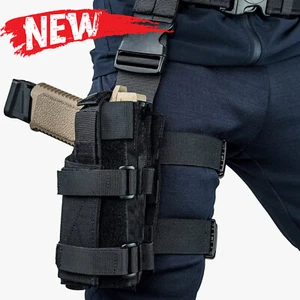 Tactical Drop Leg Thigh Gun Holster Fits Handguns with Light or Laser Adjustable - Picture 1 of 12