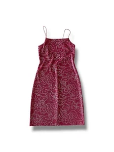 Vintage 90s Jump Apparel Stretchy Paisley Glitter Mini Dress Size 5/6 Clubbing - Picture 1 of 20